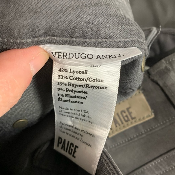 PAIGE Gray Waxed Verdugo Ankle Jeans 26 - Picture 5 of 11